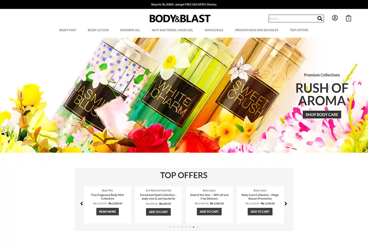 WooCommerce store for custom formulated cosmetics and beauty products