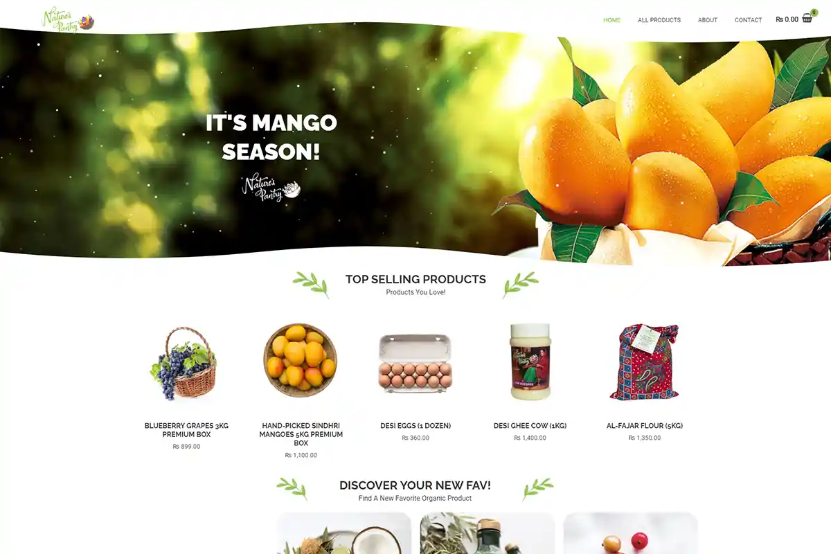 B2C platform for daily grocery shopping featuring organic food fresh from the farm