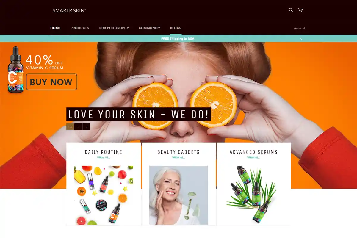 Shopify and Amazon based e-Commerce store featuring daily skincare products