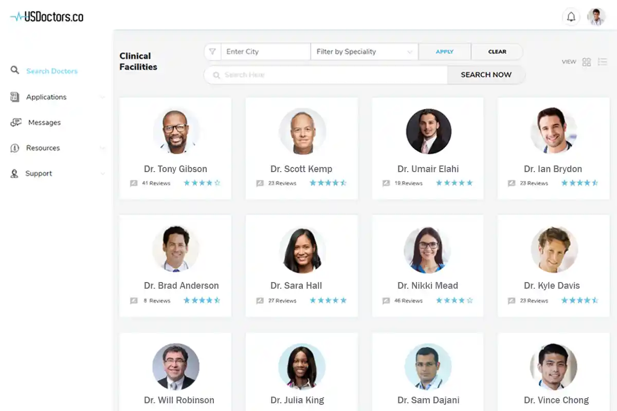 Platform for booking student rotations with medical professionals in the USA